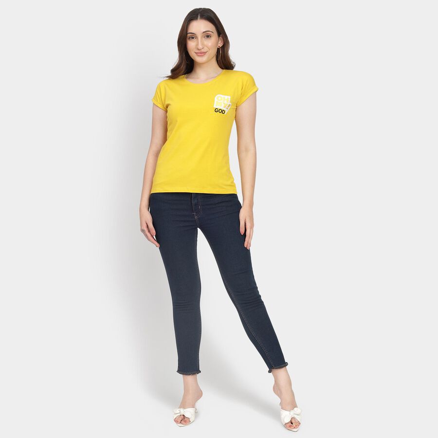 Ladies' Round Neck T-Shirt, Mustard, large image number null