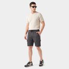 Men's Grey Regular Fit Athletic Bermuda Shorts, गहरा ग्रे, small