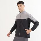 Men's Dark Grey and Light Grey High Neck Athleisure Jacket, Dark Grey, small image number null