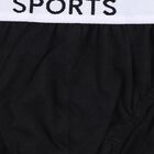Boys' Jet Black Cotton Regular Fit Briefs, काला, small image number null