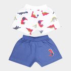 Infants Cotton Printed Half Pant, Mid Blue, small image number null