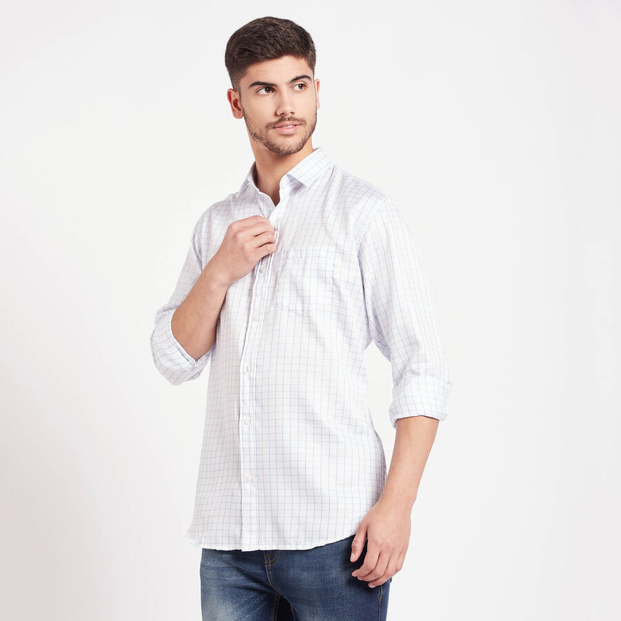 Checks Formal Shirt, White, large image number null