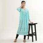 Ladies' 100% Cotton Kurta , Aqua, small image number null