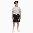 Boys Cotton Blend Bermuda Shorts, Navy Blue, small