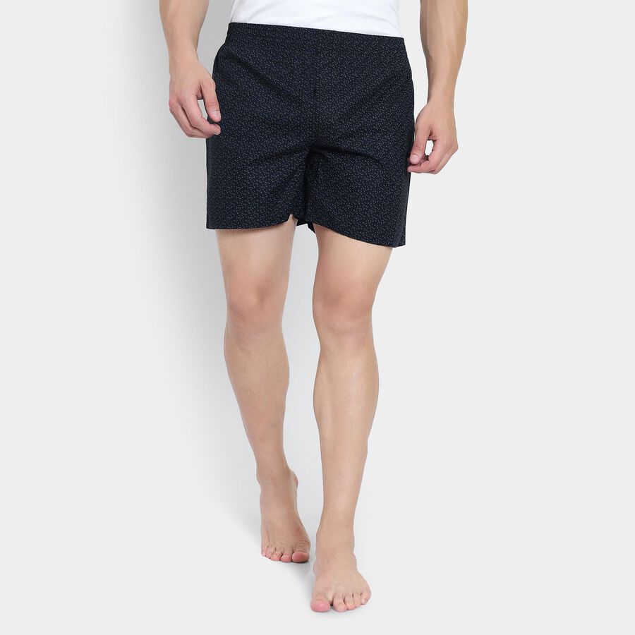 Men's 100% Cotton Boxers , काला, large