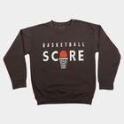 Boys' Charcoal Crew Neck Pullover Sweatshirt, चारकोल, small