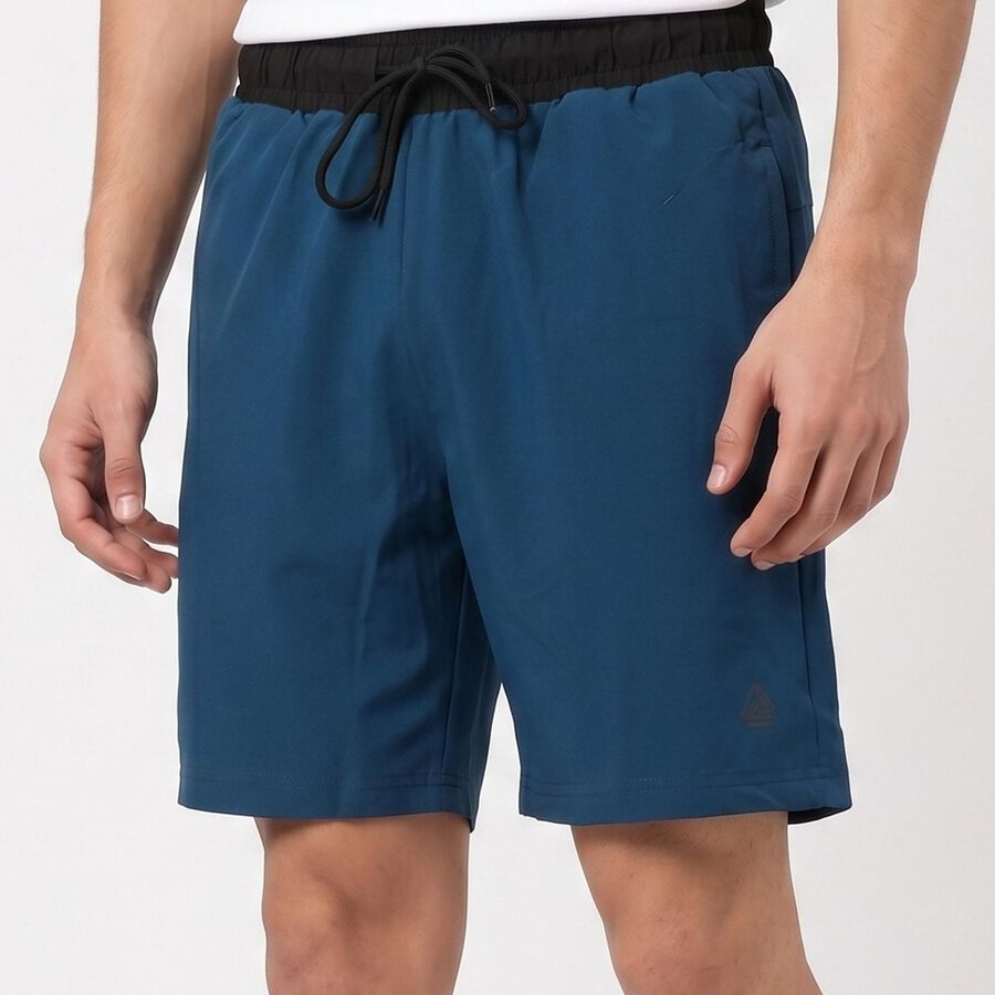 Men's Teal Regular Fit Athletic Bermuda Shorts, टील ब्लू, large