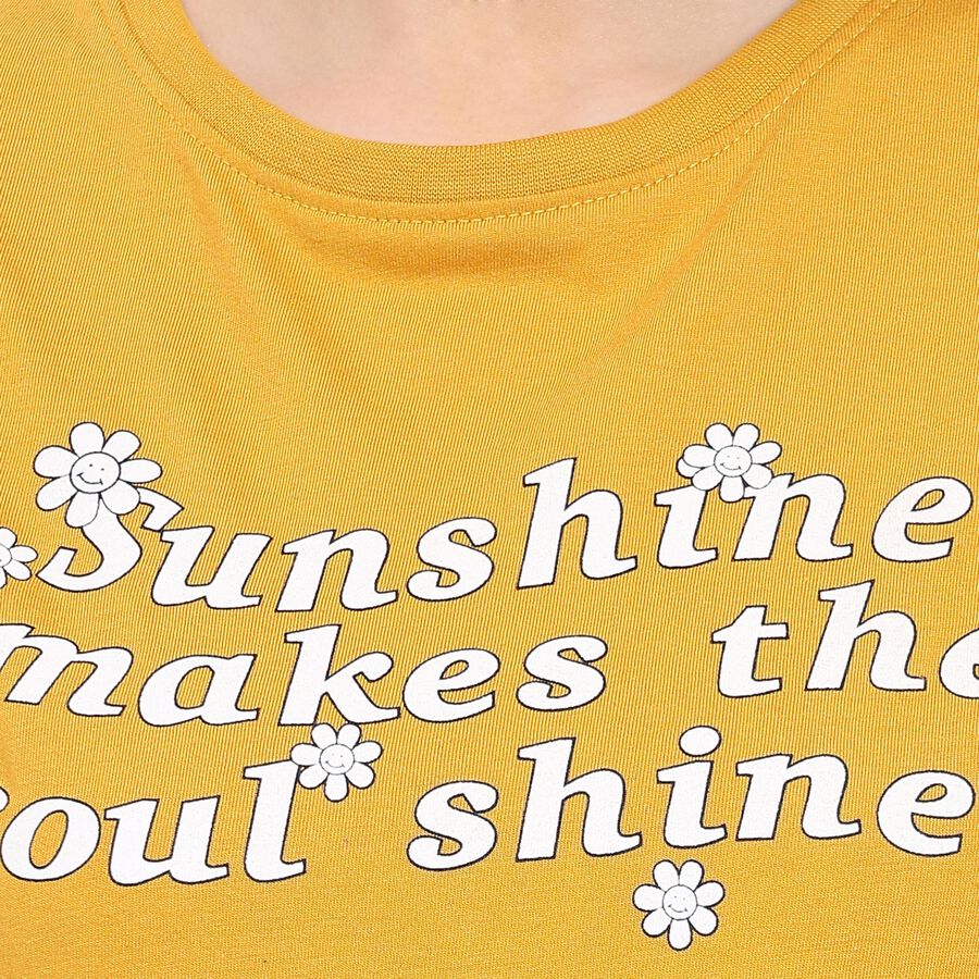 Ladies' Round Neck T-Shirt , मस्टर्ड, large image number null