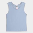 Girls' 100% Cotton Vest, Light Blue, small image number null