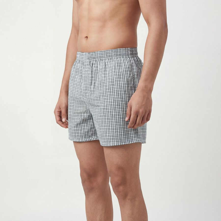 Men's Light Grey Regular Fit Solid Boxers, हल्का ग्रे, large