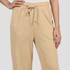 Women's Beige Regular Fit Solid Pyjama, गहरा पीला, small