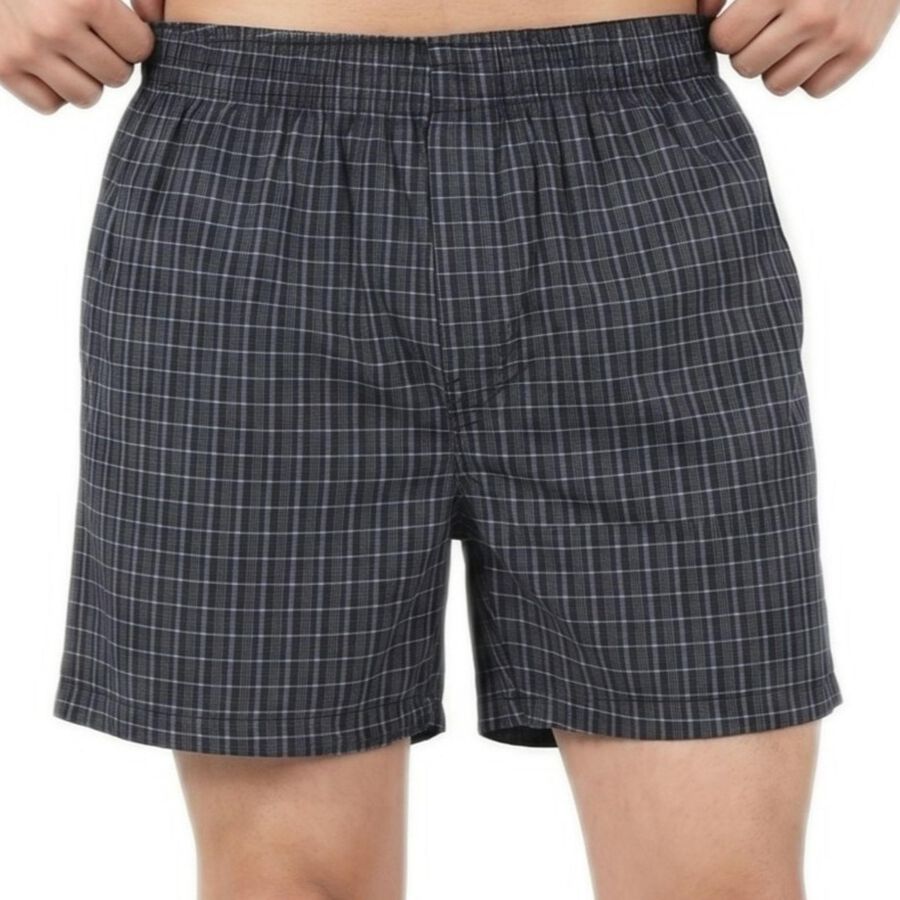 Men's Navy Blue Classic Fit Solid Boxers, Navy Blue, large