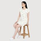 Women's White Round Neck T-Shirt Style Nighty, White, small