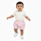 Baby Girls' Light Pink Relaxed Fit Heart Print Ruffle Bloomers, हल्का गुलाबी, small image number null