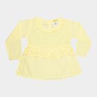 Girls Embellished Short Sleeve Top, Yellow, small image number null