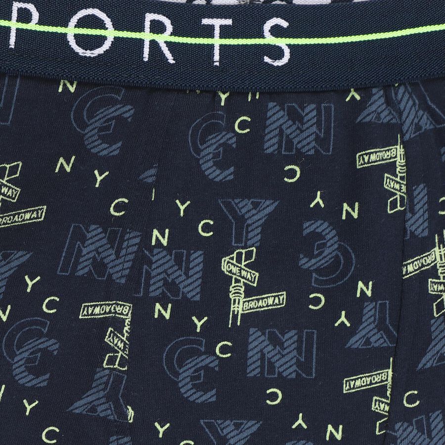Boys' Dark Navy Printed Regular Fit Briefs, नेवी ब्लू, large image number null