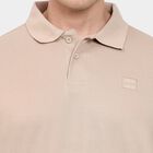Men's Collared Half Sleeves T-Shirt, Beige, small image number null