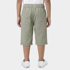 Boys' Olive Green Regular Fit Solid Jamaican Shorts, ओलिव, small