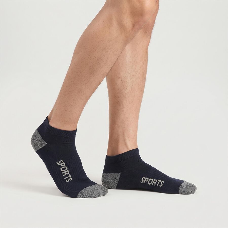 Men's Regular Fit Striped Pack of 3 Socks ( Blue, White, Black ), सफ़ेद, large