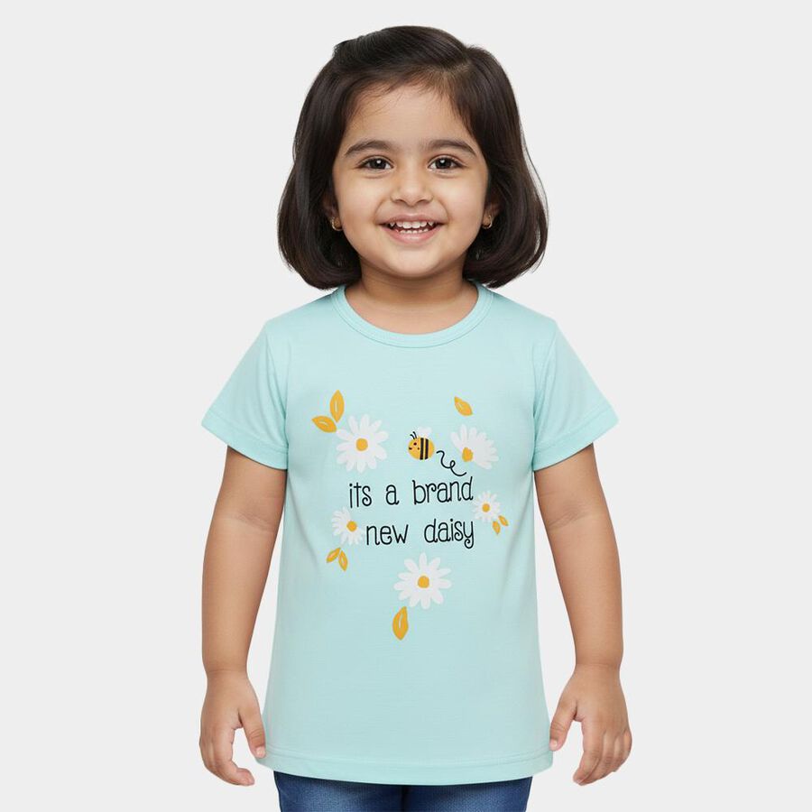 Girls' T-Shirt, हल्का नीला, large
