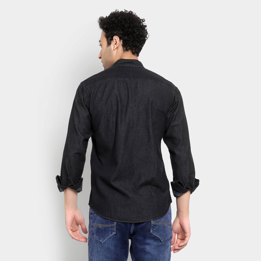 Cotton Solid Casual Shirt, Black, large image number null