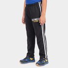 Boys' Dark Grey Straight Fit Side Stripe Printed Pyjama, गहरा ग्रे, small