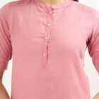 Women's Purple Cotton Round Neck Solid Kurti, Purple, small