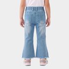 Girls Light Blue Flared Fit Embroidered Jeans, Light Blue, small