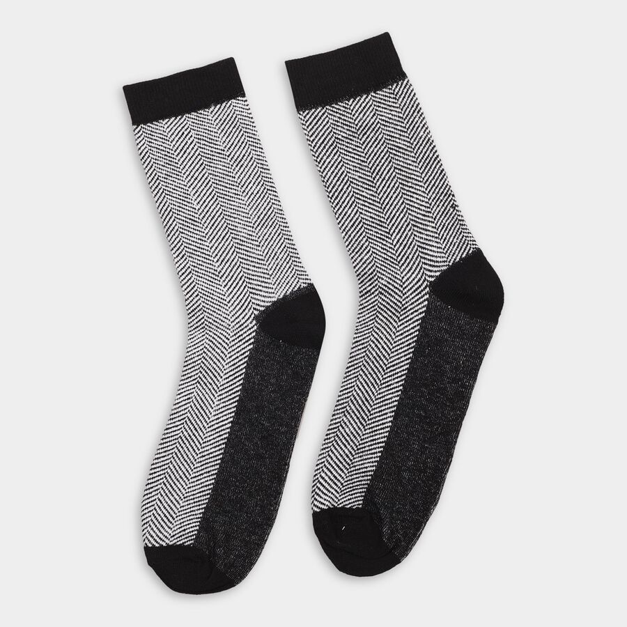 Men's Socks (Pack of 2), काला, large