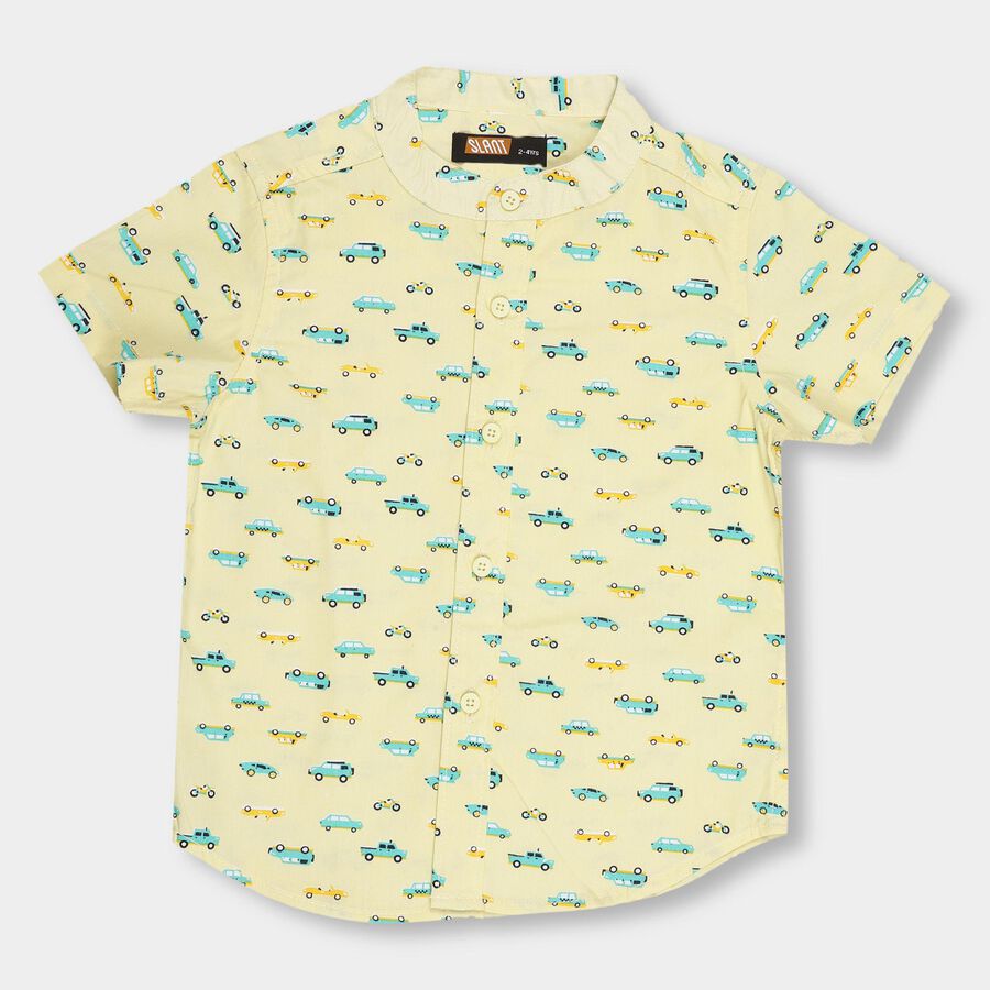 Boys' 100% Cotton Casual Shirt , Yellow, large image number null