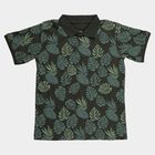 Boys' Olive Cotton Round Neck Graphic Printed Half Sleeve T-Shirt, Olive, small