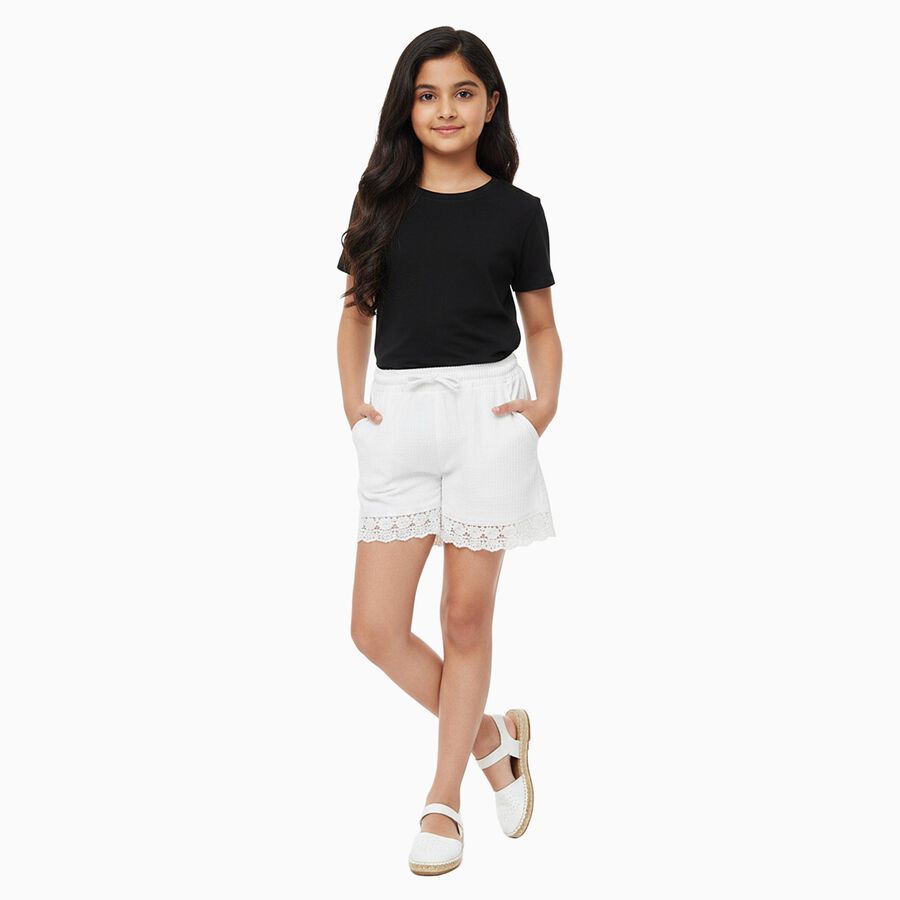 Girls' Shorts, सफ़ेद, large