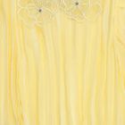 Girls Bright Yellow Decorative Collar Casual T-Shirt, पीला, small