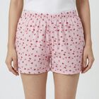 Women's Pink Cotton Regular Fit Shorts, हल्का गुलाबी, small