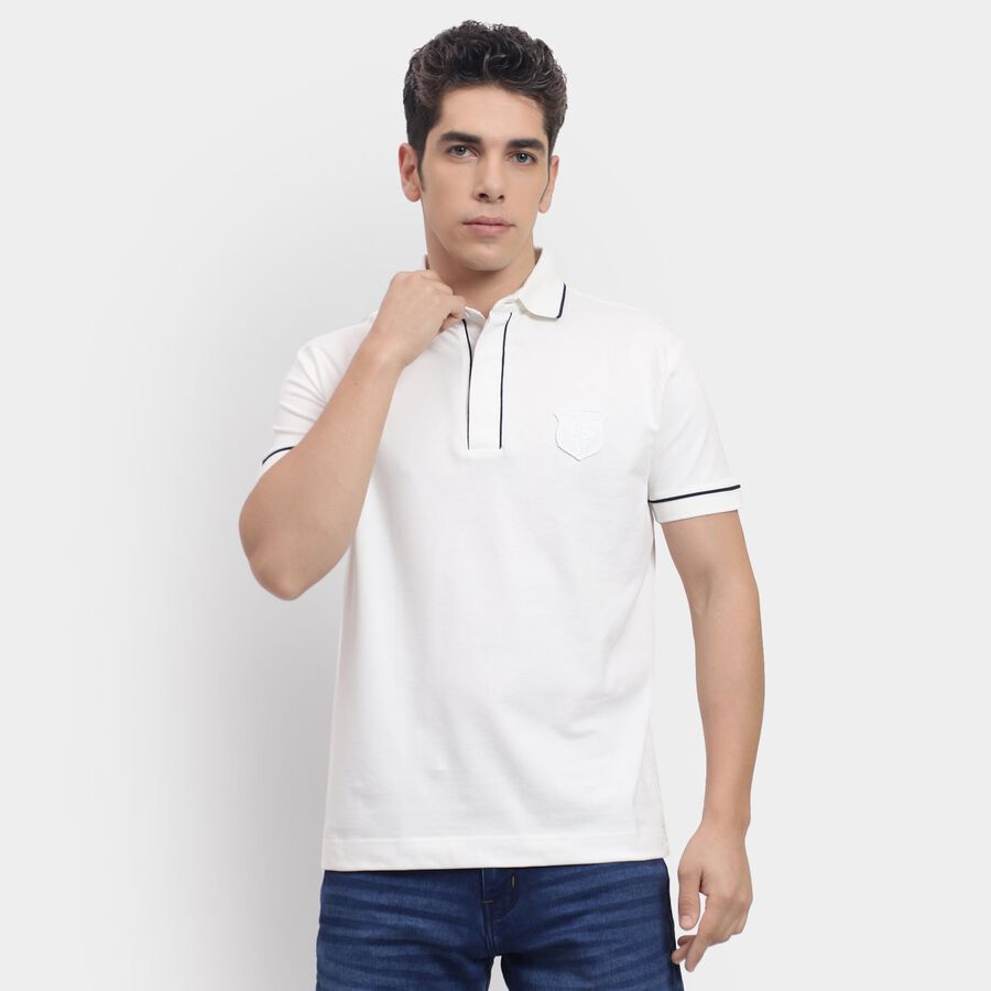 Men's Collared Half Sleeves T-Shirt , सफ़ेद, large image number null