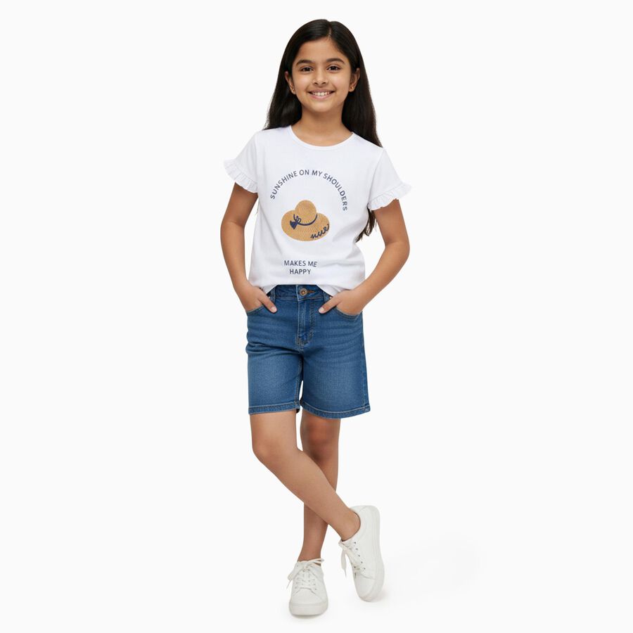 Girls' T-Shirt, White, large image number null