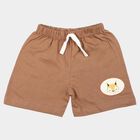Infants' Brown Regular Fit Printed Half Pant, भूरा, small