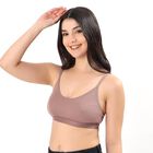 Women's Muted Mauve Cotton Wireless Bra, Brown, small image number null