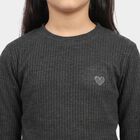 Girls Charcoal Long Sleeve Thermal, Charcoal, small