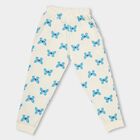 Girls' Off-White Butterfly Printed Jogger Pyjama, Off White, small image number null