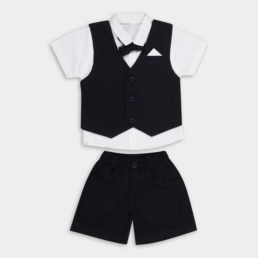 Infant Boys' 100% Cotton Baba Suit , नेवी ब्लू, large image number null
