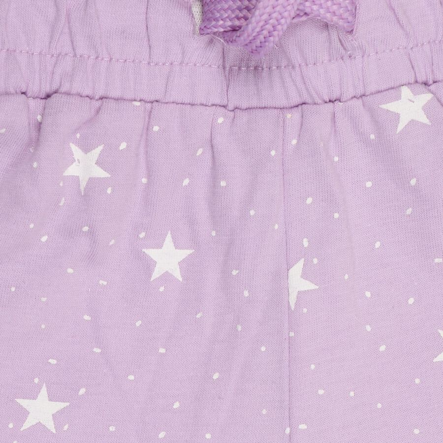 Girls' 100% Cotton Shorts, Lilac, large image number null