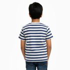 Boys Deep Navy Blue Crew Neck Casual Half Sleeve T-Shirt, Navy Blue, small