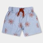 Boys' Light Powder Blue Printed Elastic Waist Bermuda Shorts, Light Blue, small image number null