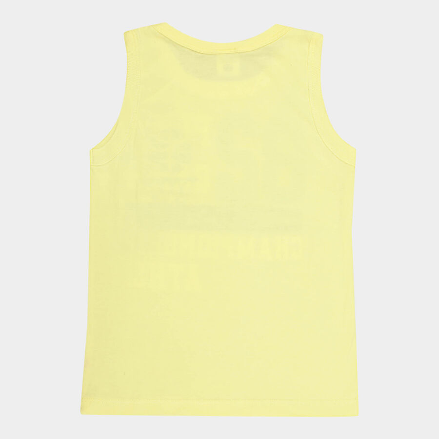 Boys Round Neck T-Shirt, पीला, large image number null