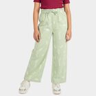 Girls' Mint Light Green Printed Drawstring Pyjama, Light Green, small