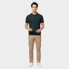 Men's Dark Green Cotton Polo Neck Polo T-Shirt, Dark Green, small