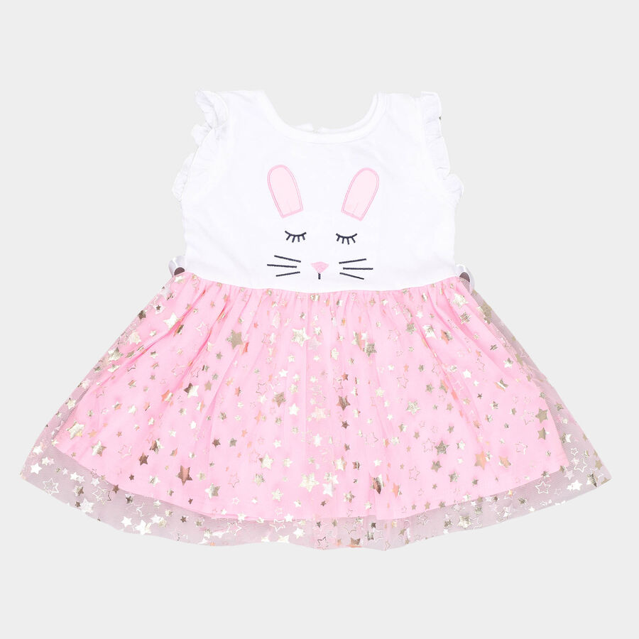 Infants Solid Regular Frock, Light Pink, large image number null