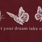 Girls Deep Burgundy Crew Neck Casual Sweatshirt, Wine, small image number null