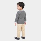 Infants' Blue 100% Cotton Round Neck Striped Baba Suit, रॉयल ब्लू, small
